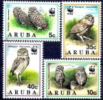 WWF Aruba 1994 Stamps Birds Burrowing Owls