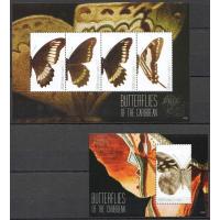 Canouan 2011 Stamps Butterflies Of The Caribbean MNH