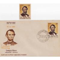 India 1965 Fdc & Stamp Abraham Lincoln