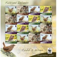 WWF Falkland Islands 2006 Stamp Sheet Birds Cobb's Wren