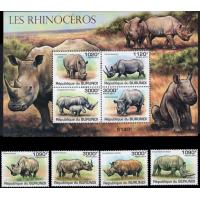 Burundi 2011 S/Sheet & Stamps Rhinoceros