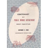 Pakistan Fdc 1963 Brochure Centeneray Of PWD Dacca Cancellation