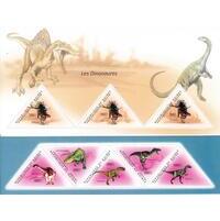 Guinea 2001 S/Sheet &  Stamps Odd Shape Prehistoric Dinosaurs