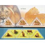 Guinea 2011 Stamps Triangular Cheetah Lions MNH