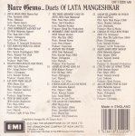 Rare Gems Duets Of Lata Mangeshkar EMI Cd