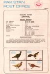 Pakistan Fdc 1979 Brochure & Stamp Wildlife Series Pheasant