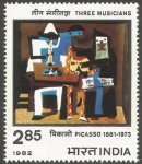 India 1982 Stamp Pablo Rulz Picasso 3 Musicians Painting
