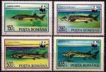 WWF Romania 1994 Stamps Protected Fishes MNH