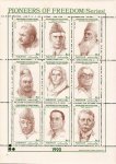 Pakistan Stamp Sheet 1990 Pioneers of Freedom Series Aga Khan
