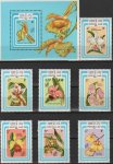 Laos 1985 S/Sheet & Stamps Orchids