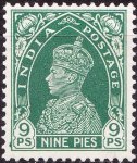 British India 1937 KGVI 9 Paisas Stamps MNH