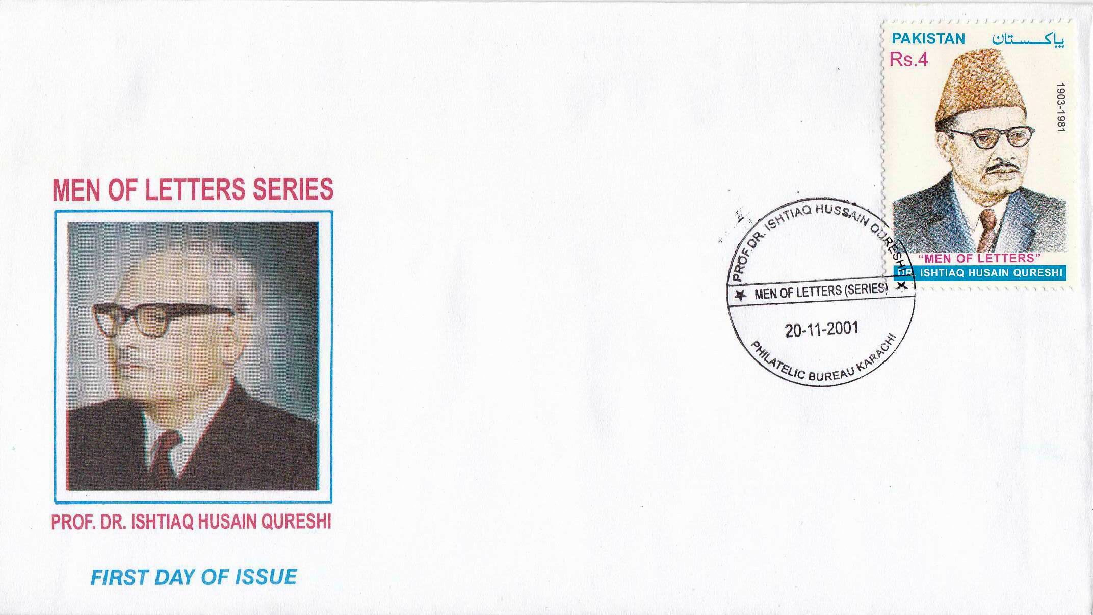 (image for) Pakistan Fdc 2001 Professor Dr Ishtiaq Hussain Qureshi