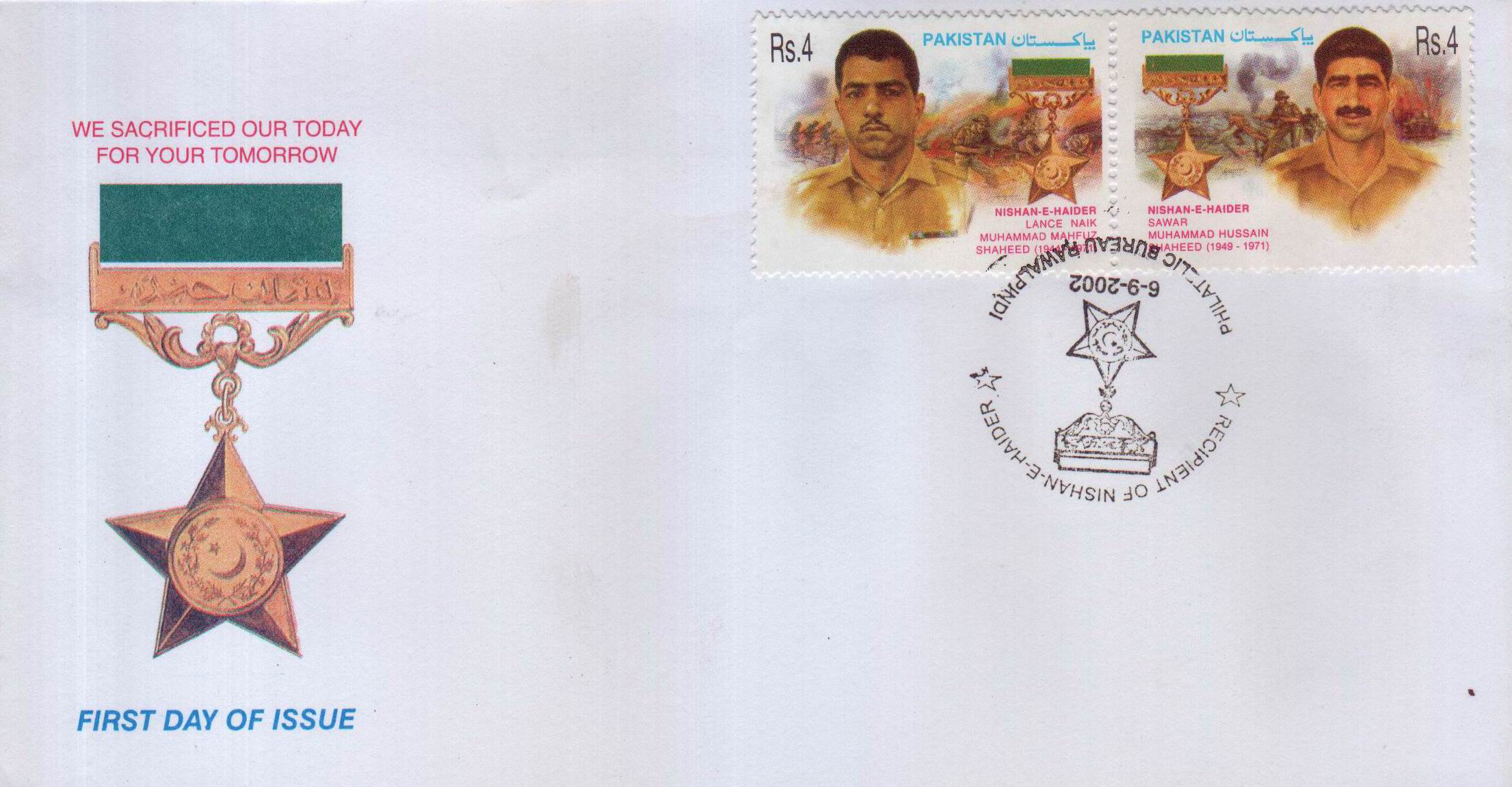 (image for) Pakistan Fdc 2002 M. Mahfuz Shaheed Sarwar M. Hussain Shaheed