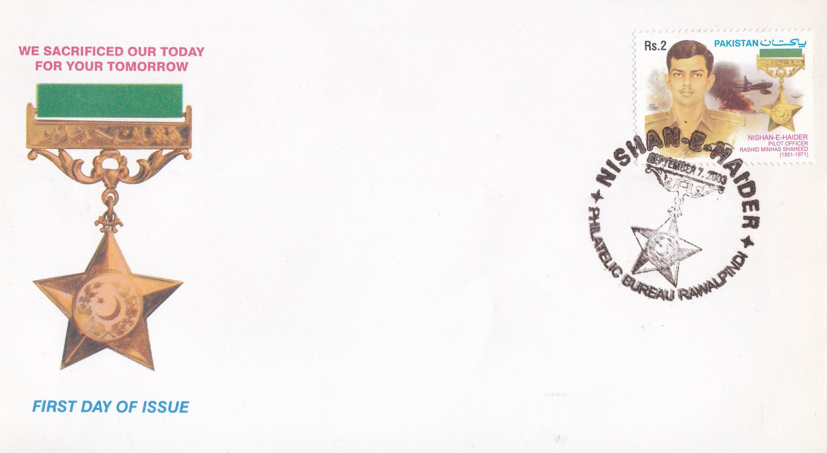 (image for) Pakistan Fdc 2003 Nishan-e-Haider Rashid Minhas Shaheed