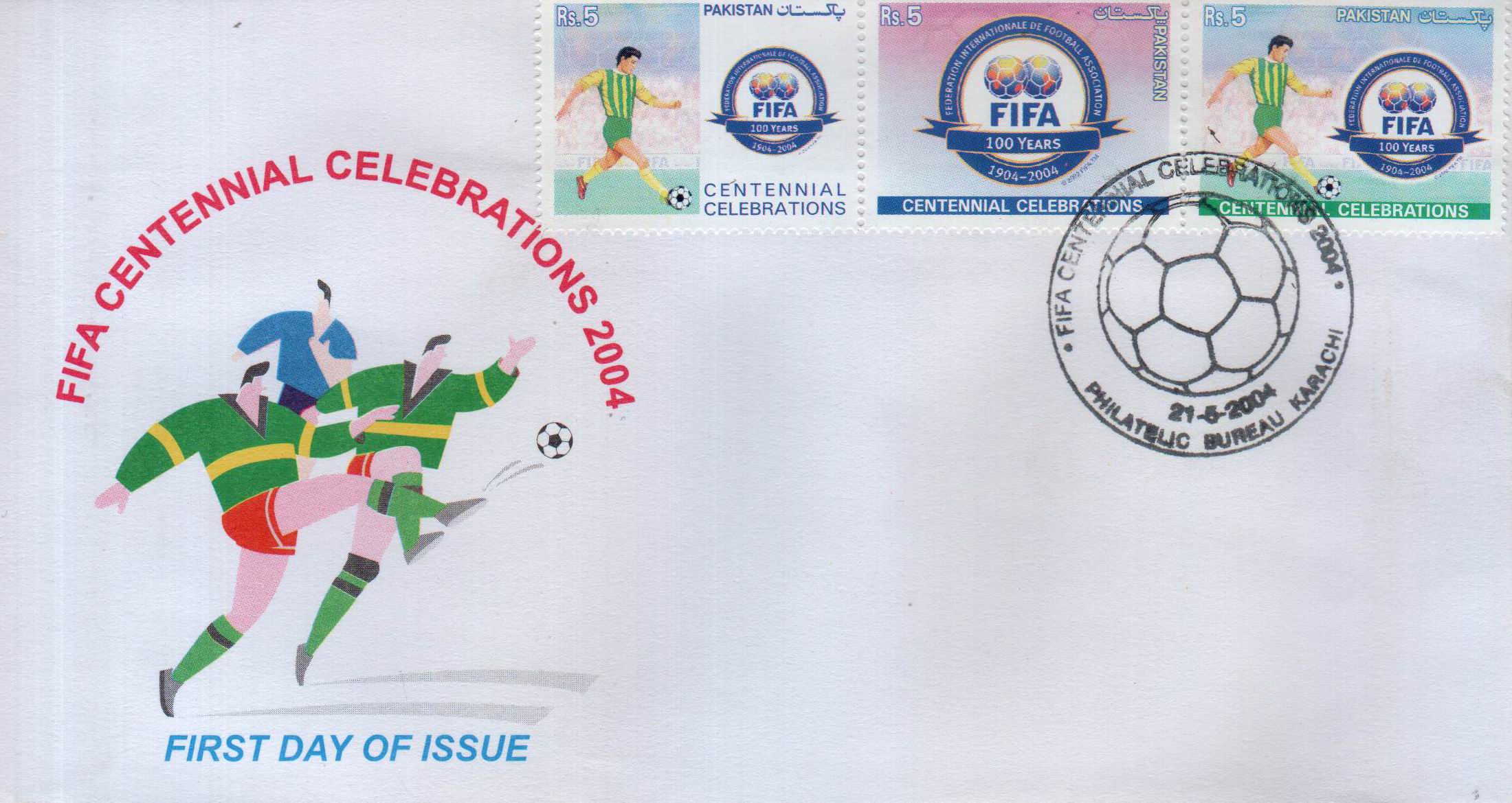 (image for) Pakistan Fdc 2004 Fifa Centennial Celebrations Football Soccer