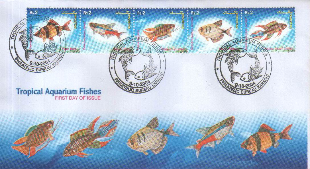 (image for) Pakistan Fdc 2004 Popular Aquarium Varieties of Tropical Fishes