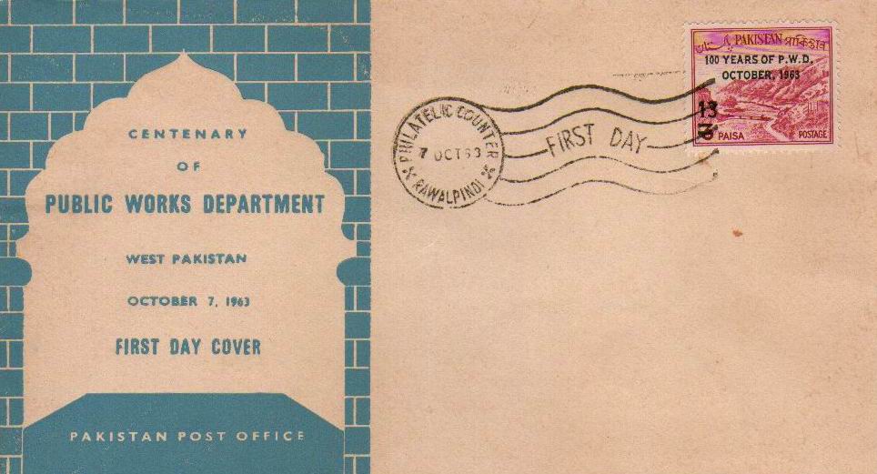 (image for) Pakistan Fdc 1963 Centenary Of PWD
