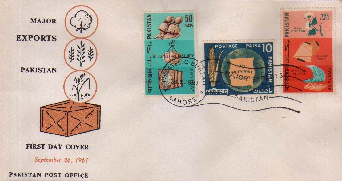 (image for) Pakistan Fdc 1967 Major Exports Of Pakistan