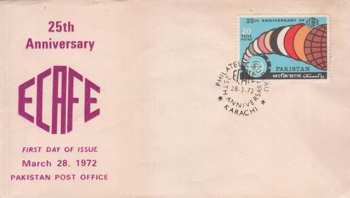 (image for) Pakistan Fdc 1972 25th Anniversary Of Ecafe