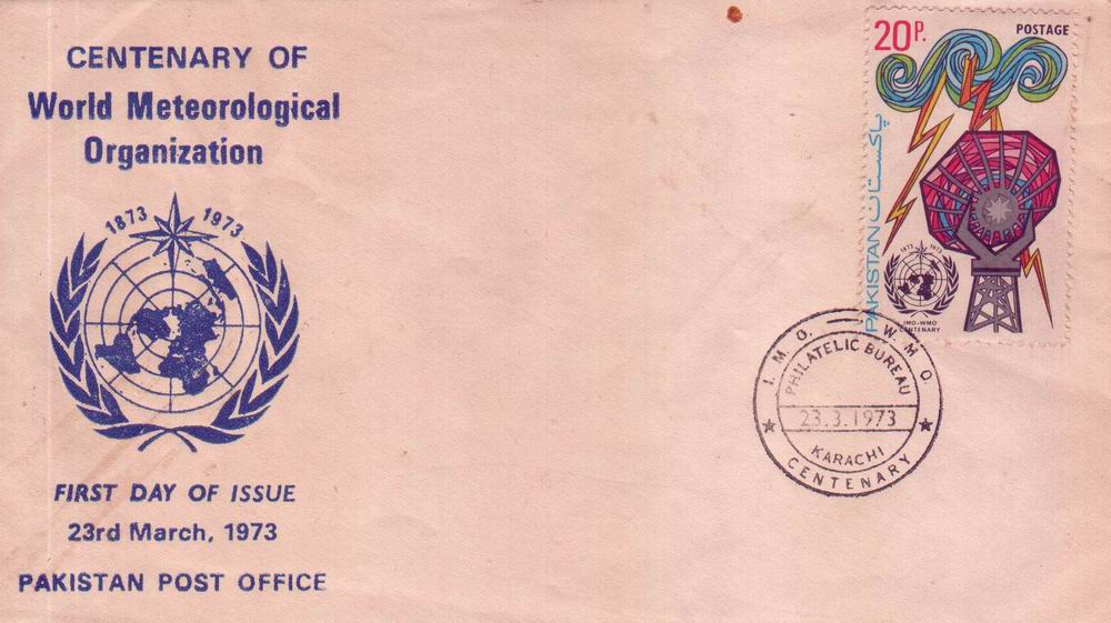 (image for) Pakistan Fdc 1973 World Meteorological Organization