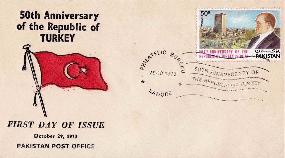 (image for) Pakistan Fdc 1973 & Stamp Turkish Republic Kemal Ataturk