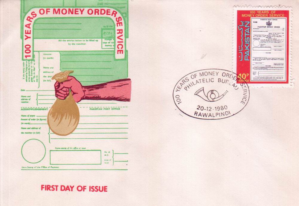 Pakistan Fdc 1980 Centenary of Money Order Service