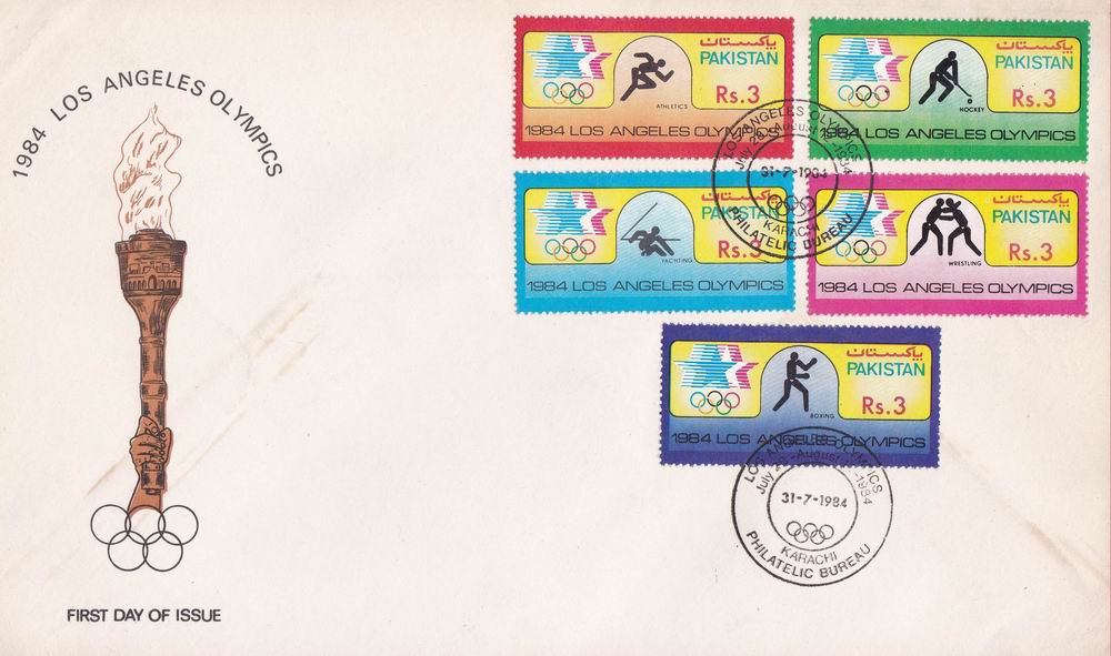 (image for) Pakistan Fdc 1984 Los Angeles Olympic Games Hockey