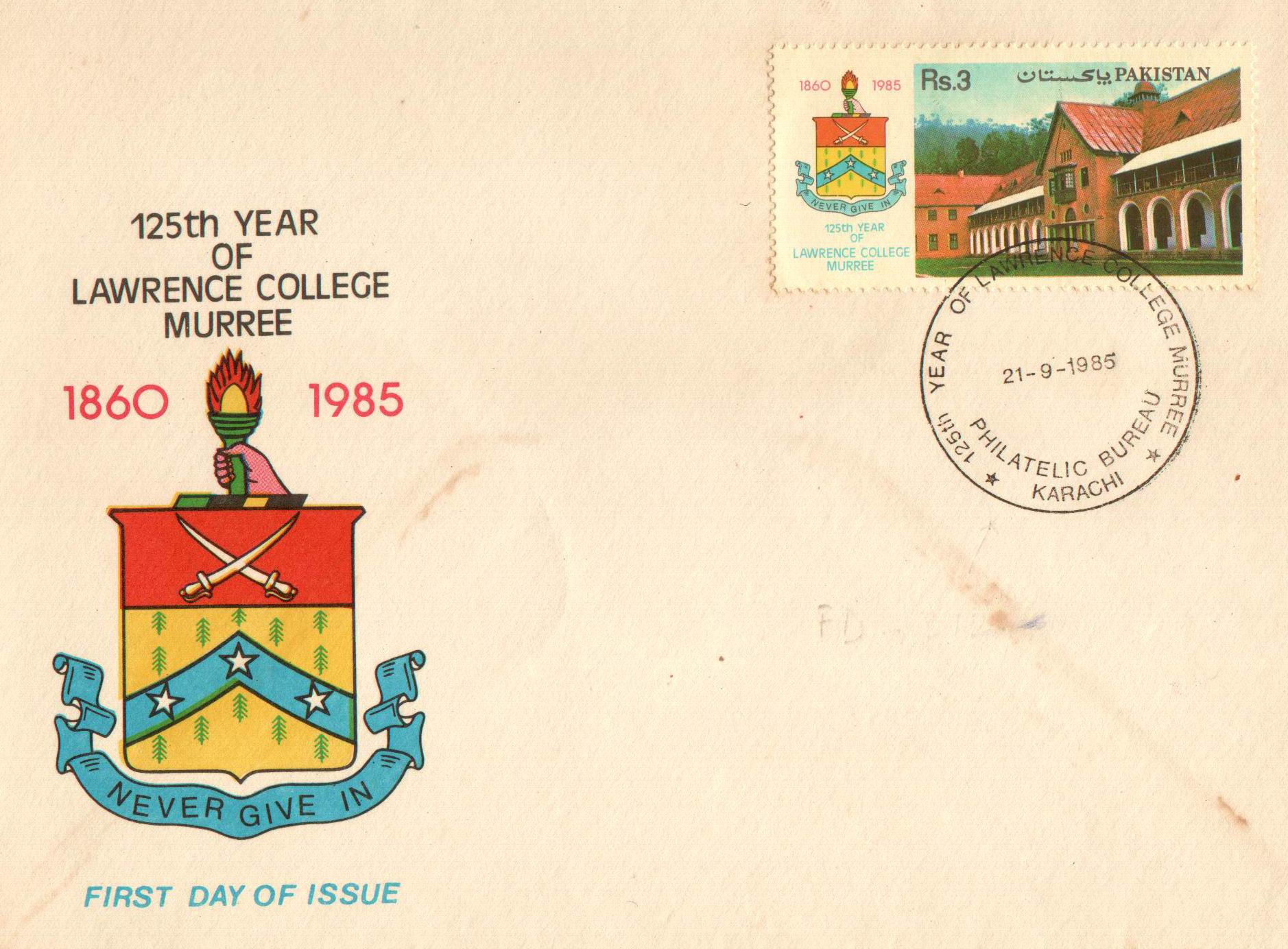 (image for) Pakistan Fdc 1985 Lawrence College Murree
