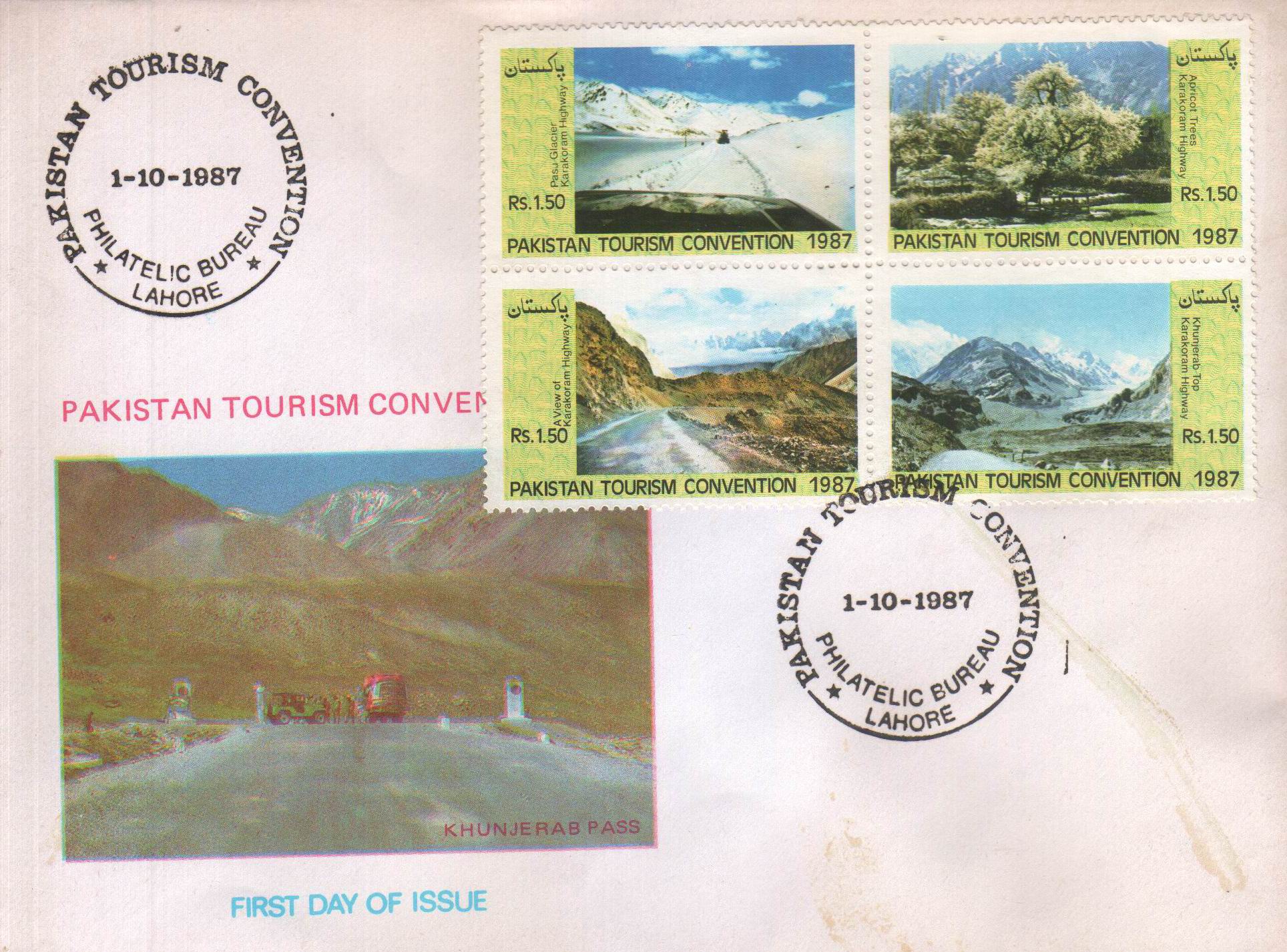 (image for) Pakistan Fdc 1987 Tourism Convention Mountain Peaks