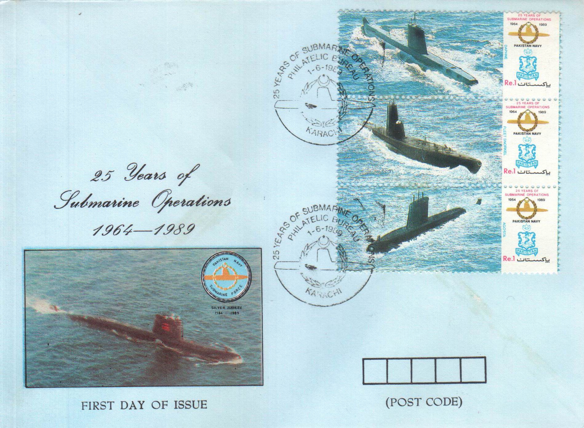 (image for) Pakistan Fdc 1989 Submarine Operation