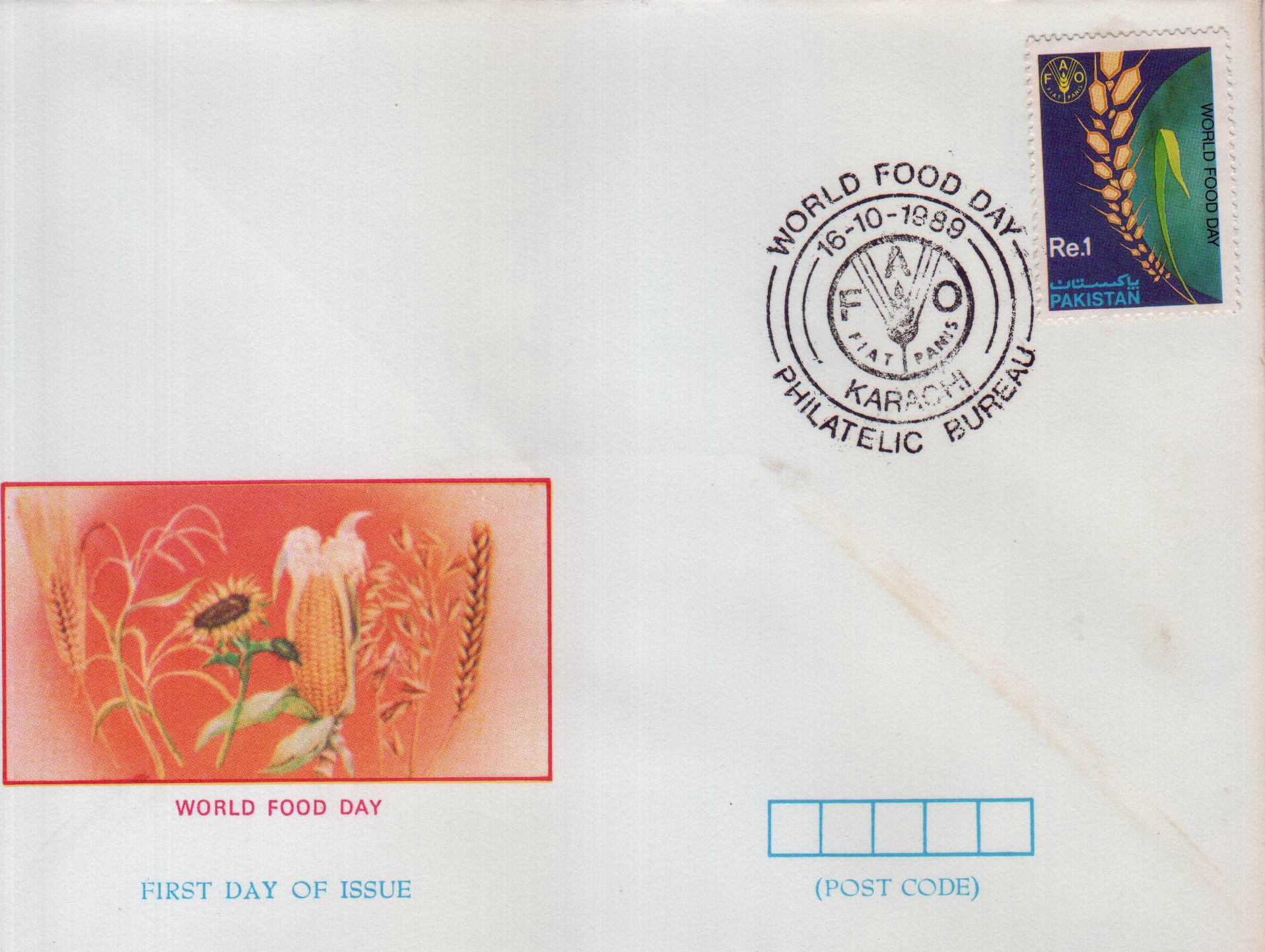(image for) Pakistan Fdc 1989 World Food Day FAO