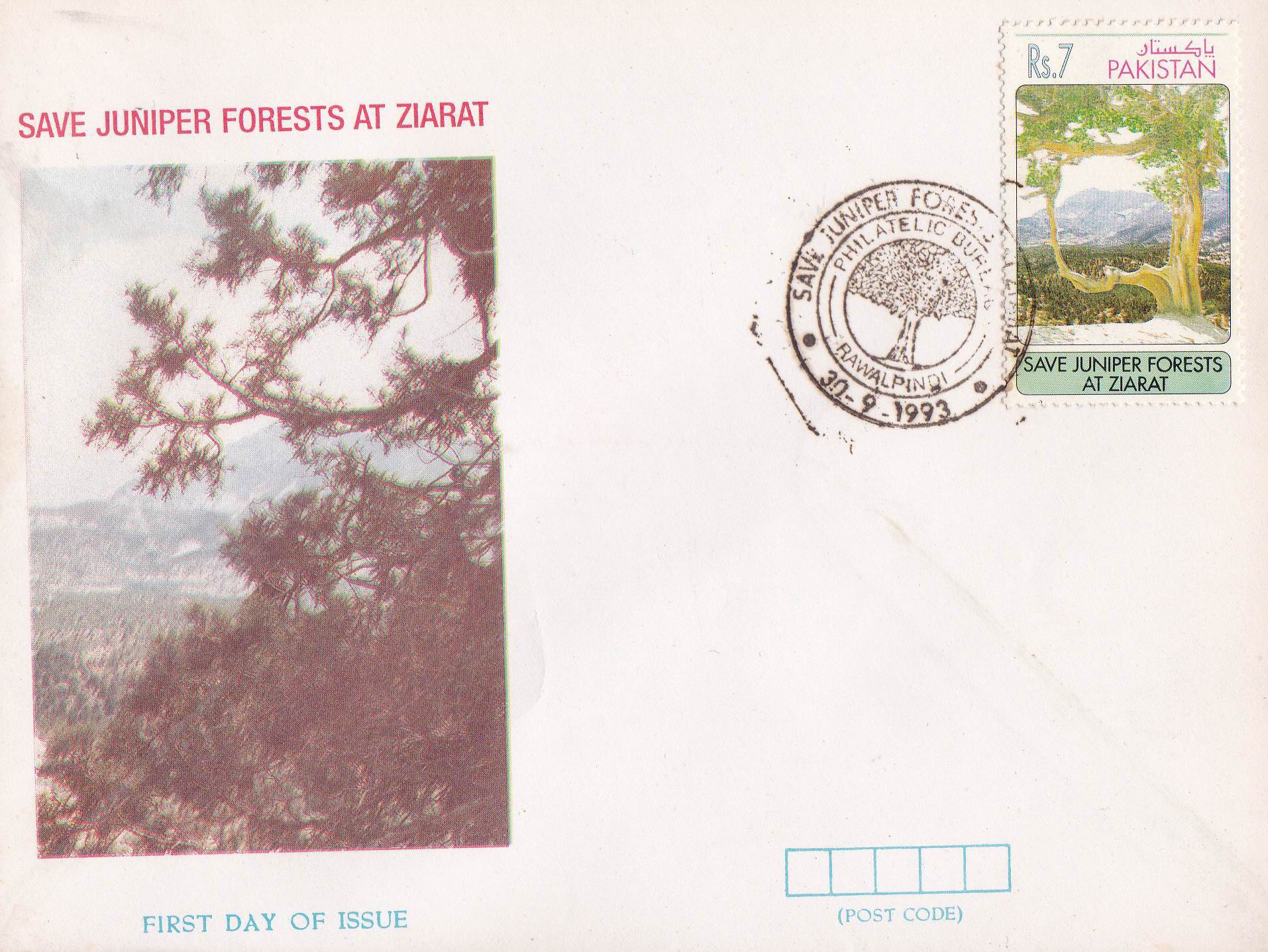 (image for) Pakistan Fdc 1993 Juniper Forests At Ziarat