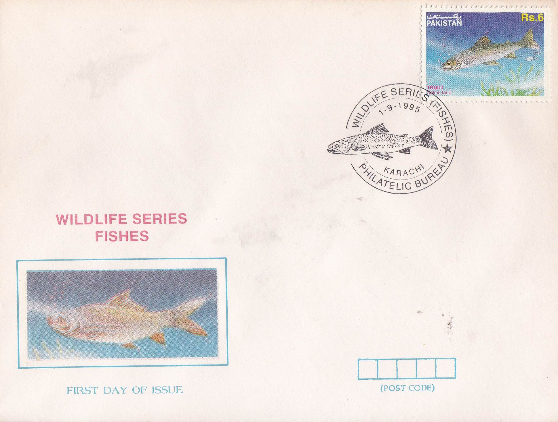 (image for) Pakistan Fdc 1995 & Stamps Wildlife Series Fishes