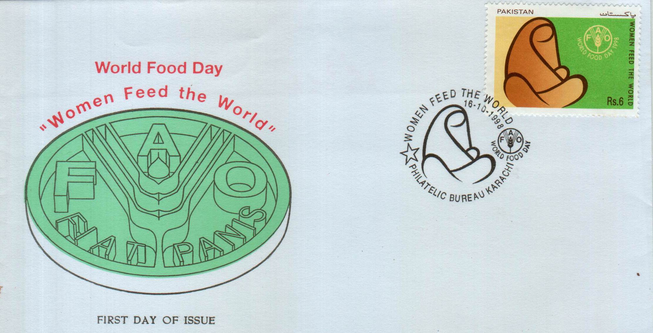 (image for) Pakistan Fdc 1998 & Stamp World Food Day Women World FAO