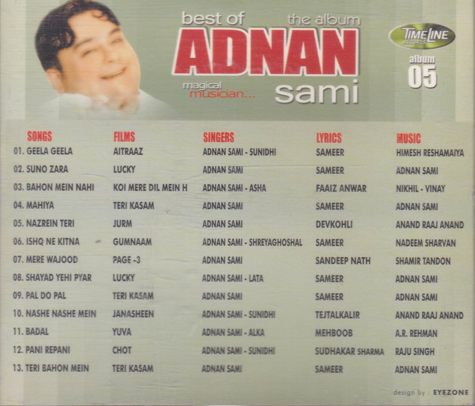 (image for) Best Of Adnan Sami Khan Timeline Cd Superb Recocording