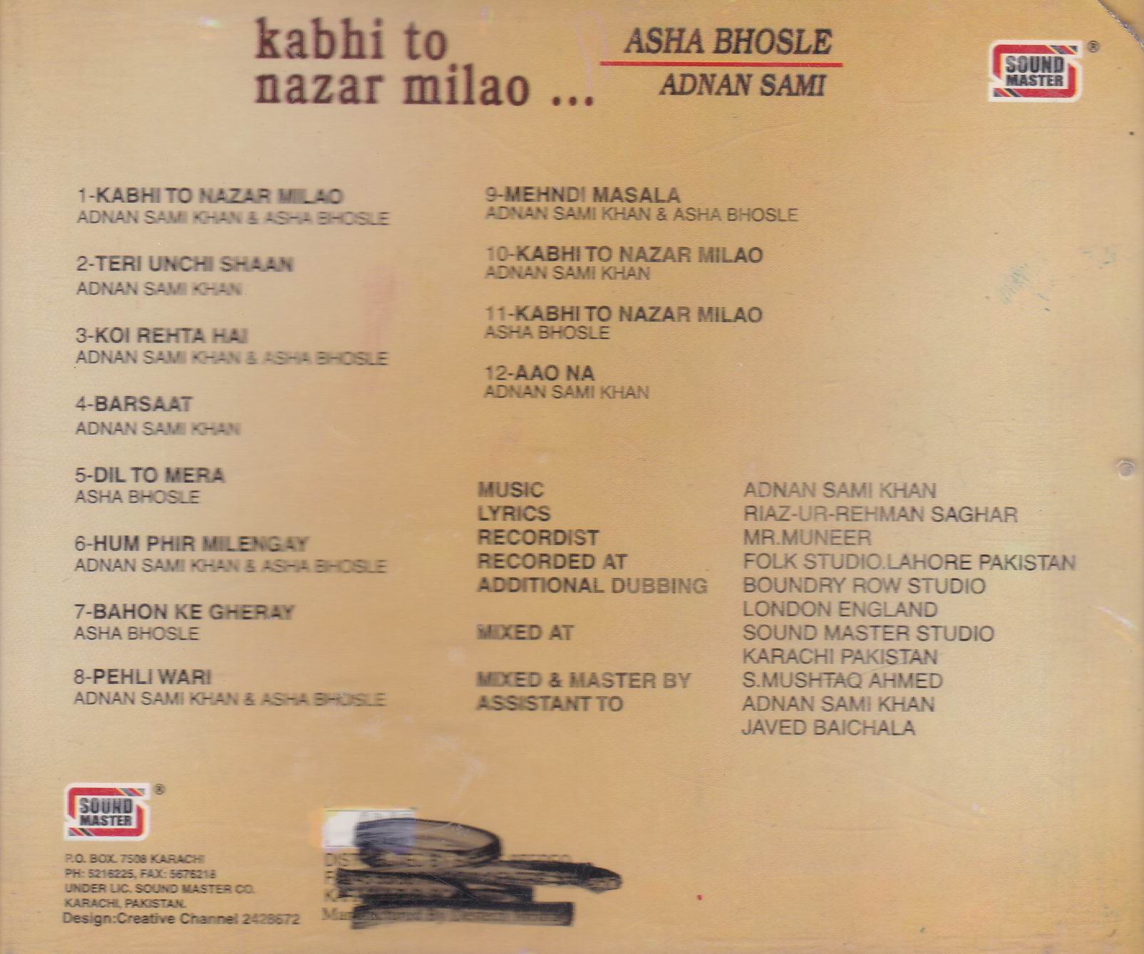 (image for) Badaltey Mausam Adnan Sami Khan SM Cd Superb Recocording