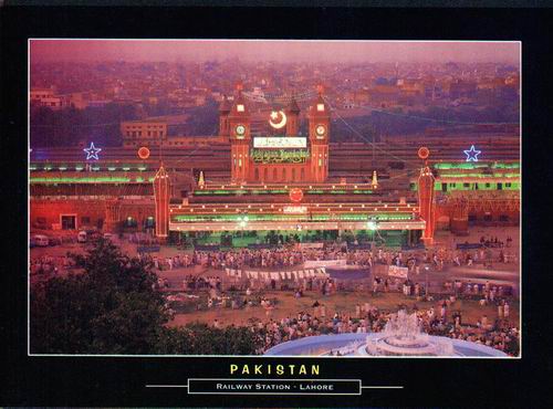 (image for) Pakistan Beautiful Postcard Railway Station Lahore