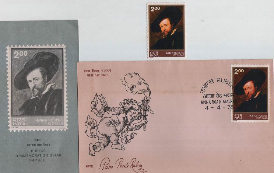 India 1976 Fdc Brochure & Stamp Peter Paul Ruben Painter