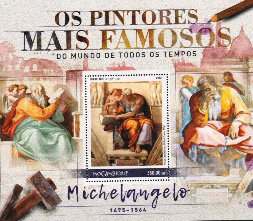 (image for) Mozambique 2016 Michelangelo Paintings MNH