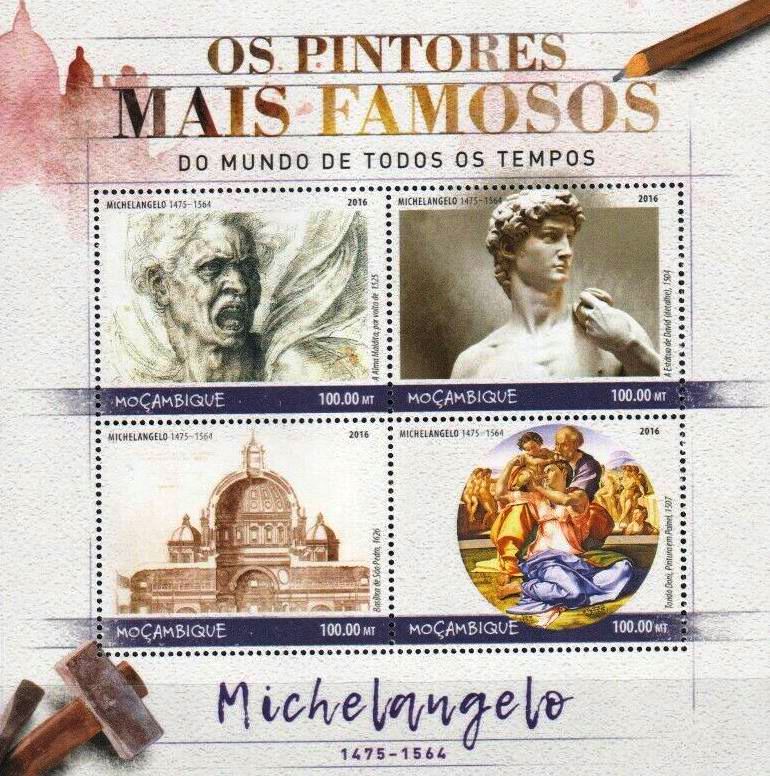 (image for) Mozambique 2016 Michelangelo Paintings MNH