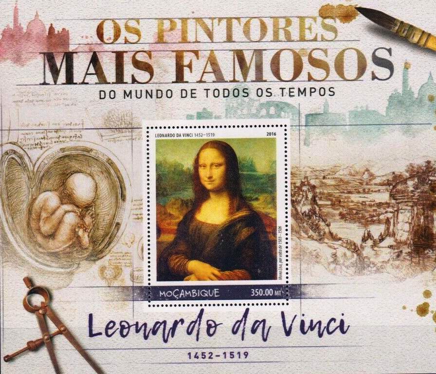 (image for) Mozambique 2016 Leonardo Da Vinci Mona Liza MNH