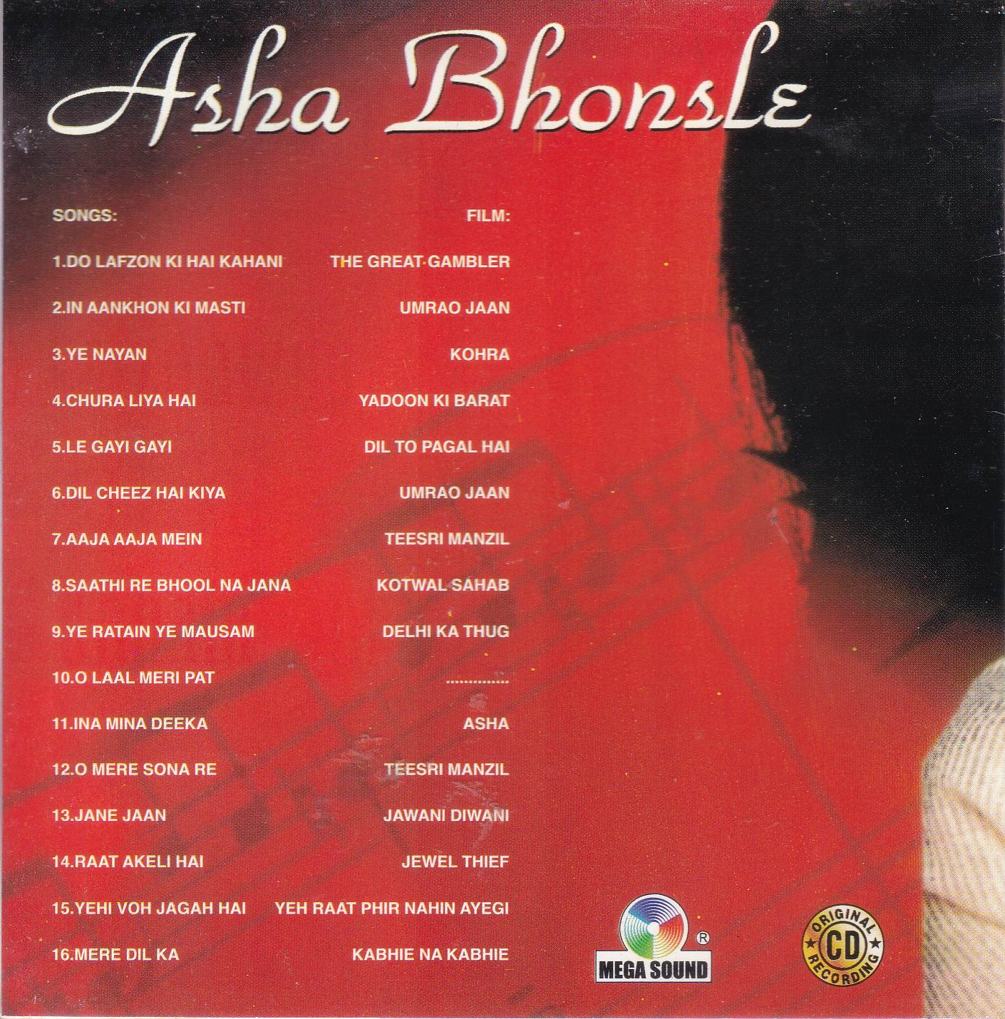 (image for) Songs Of Love Asha Bhosle MS Cd Superb Recording