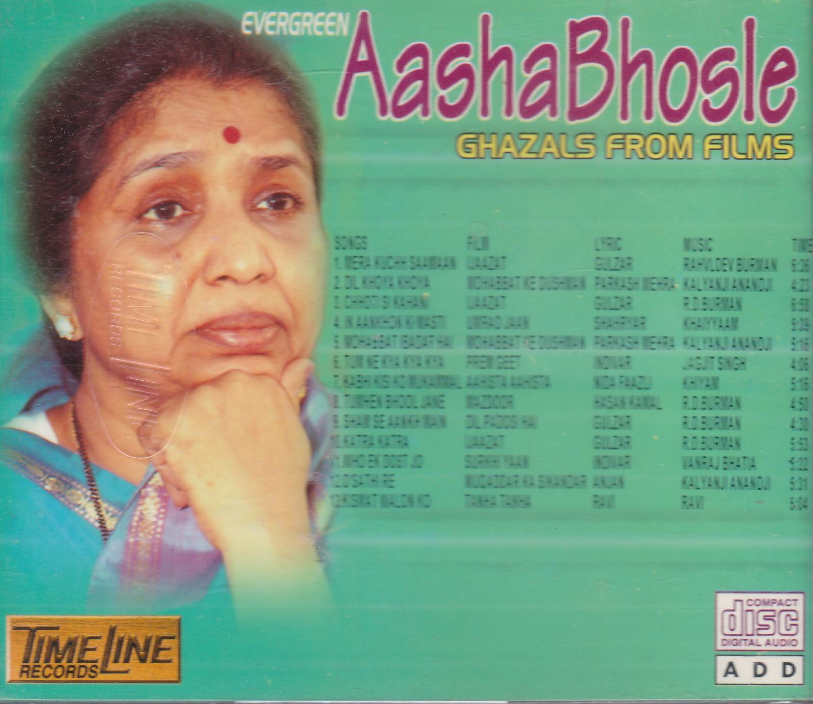 (image for) Ghazals From Films Asha Bhosle MS Cd Superb Recording