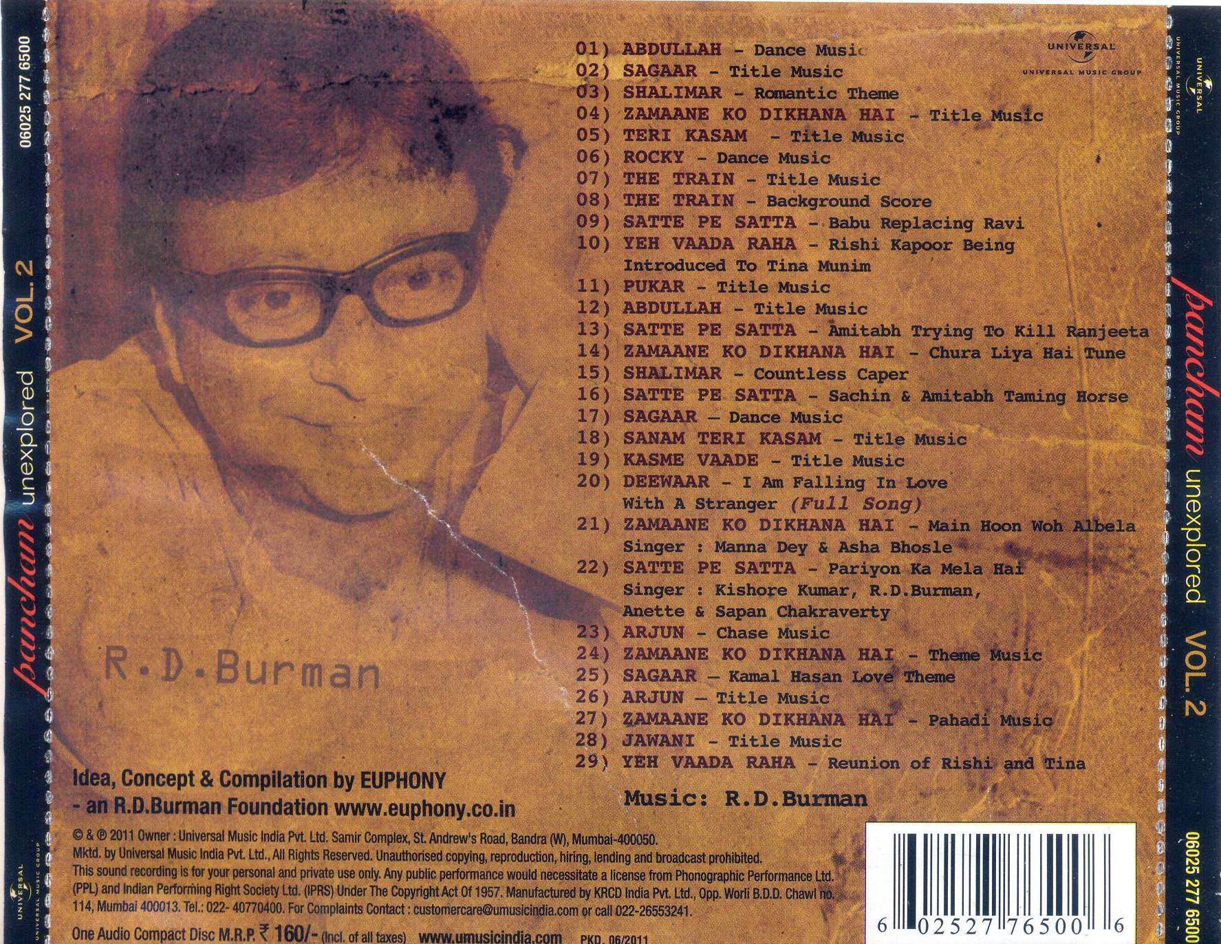 (image for) Pancham Unexplored usic India Cd