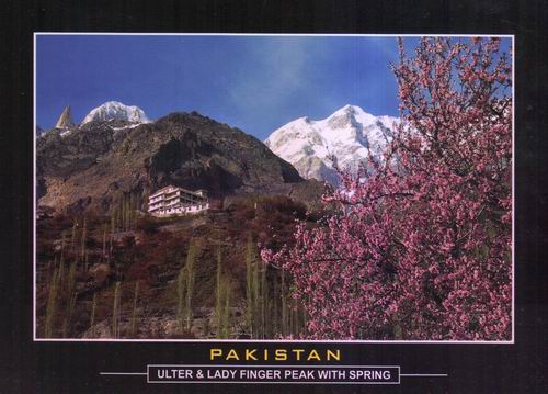 (image for) Pakistan Beautiful Postcard Spring On Ladyfinger Peak