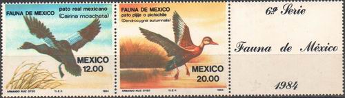 (image for) Mexico 1984 Stamps Muscovy & Whistling Tree Ducks Bird