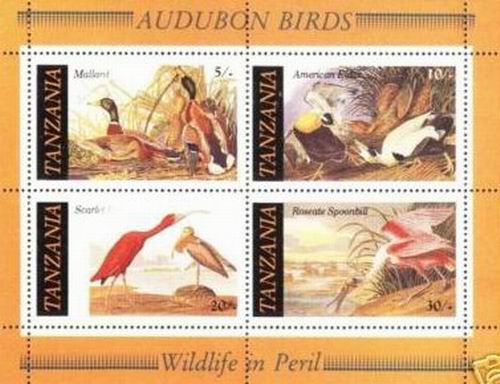 (image for) Tanzania 1974 Stamps S/Sheet John James Audobun Birds Ducks