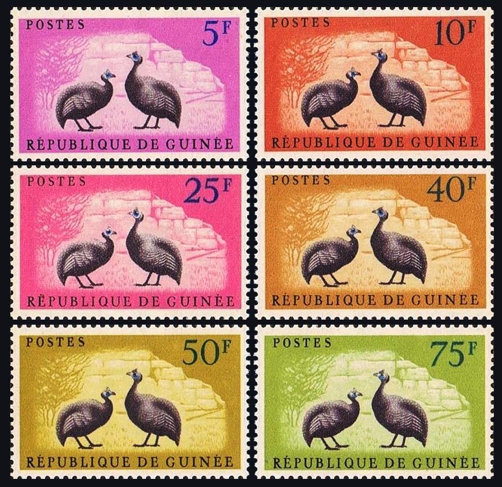 (image for) Guinee 1961 Stamps Helmeted Guineafowl MNH
