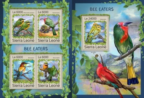 (image for) Sierra Leone 2016 Stamps Bee Eaters Birds