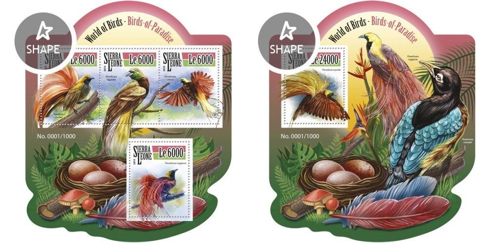 (image for) Sierra Leone 2016 Stamps Odd Shape Birds Of Paradise